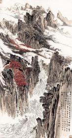 陆俨少 千里江陵图 山水国画 98x183cm 纸本 1:1国画真迹高清复制品