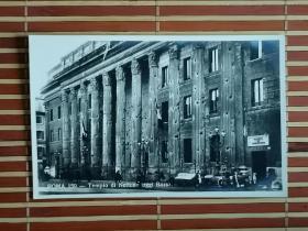 百年前欧洲古老建筑石柱明信片，黑白摄影版，一百多年至今保存完好，非常难得。