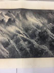 山东名家谢景勇巨幅国画精品《巴山夜雨》长302厘米，宽60厘米【】【】【谢景勇，1961年9月24日生于山东省济阳县，毕业于山东师范大学美术系，进修于中国美术学院中国画系。系谢景勇中国美术家协会会员，山东省美术家协会理事，济南市美术家协会副主席，2006年考入中国国家画院周韶华（工作室）高级研修班，2007年入卢禹舜（工作室）高级研修班，为中国长城书画院画家。】