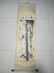 著名书画家 : 飞云  方珂   合作  80八十年代绫表精品  110x40厘米