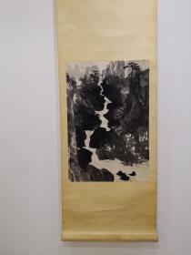 北京画院一级美术师：杨达林先生辛酉年（1981年）山水画作品《悠悠溪水天上来》立轴一件.（老装原裱）