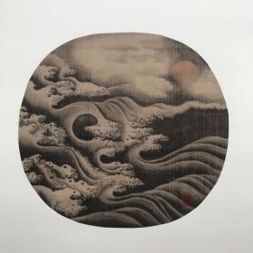 顺丰包邮【沧海湧日图】宋画工笔山水画 绢本卡心 北京故宫博物院藏 装饰临摹研究礼物佳品