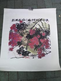 湖北著名画家，魏金修国画花鸟作品《秋艳图》