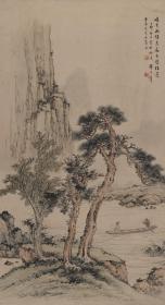 黄君壁-扁舟山水106x58cm(高仿复制微喷)