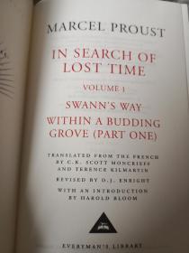 【现货 BOOK LOVERS专享645元】In Search Of Lost Time 追忆似水年华 四本合售 Proust, Marcel 马塞尔·普鲁斯特 everyman's library 人人文库 布面封皮琐线装订 丝带标记 内页无酸纸可以保存几百年不泛黄