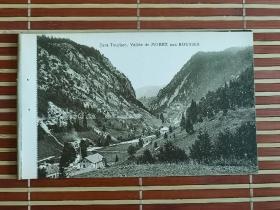 百年前欧洲山区风景建筑艺术明信片，黑白摄影版，一百多年至今保存完好，非常难得