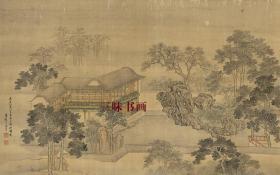 清 王云 休园图-秋 54x87cm 绢本 1:1高清国画复制品 名画复制