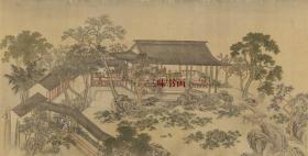 清 王云 休园图-夏 54x106cm 绢本 1:1高清国画复制品 名画复制