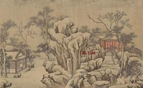 清 王云 休园图-冬 54x87cm 绢本 1:1高清国画复制品 名画复制