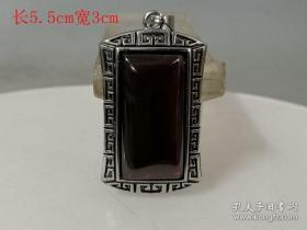 乡下收的镶嵌红宝石挂件v