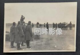 抗战时期伪李英部队检阅照片2枚合售