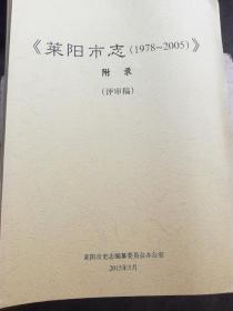 莱阳市志（1978-2005）（评审稿）（全32册）