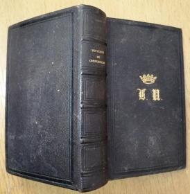 SOUVENIRS DE CONFERENCES,PRONES ET INSTRUCTIONS  ENTENDUS A SAINTE-VALERE DE 1830 A 1835会议、演讲和指导的回忆—从1830年到1835年（1852年法文原版书，19世纪基督教会文件资料，磨砂皮面硬精装，三面刷金，扉页法文签字异常隽永漂亮）