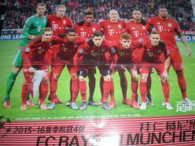 2016年   拜仁慕尼黑  全家福  海报 罗本 拉姆 穆勒 等 足球周刊赠送