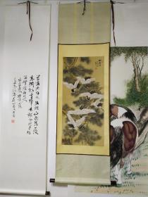 艾墅田夫，曰本画家工笔画松鹤图