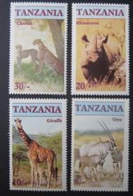 【外国精品邮品：1986年D-G坦桑尼亚邮票 野生动物羚羊长颈鹿犀牛猎豹L 4全】004