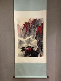 名家立轴，魏紫熙《黄山秋色》，尺寸88x57 cm