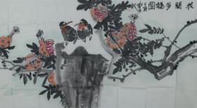 著名画家、中国国画家协会理事 杨卫东  水墨画作品《花开多福》一幅（纸本软片，画心约8.4平尺，钤印：杨卫东印，委托人得自艺术家本人）HXTX316879