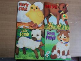 baby calf、farm puppy、fluffy chick、little lamb（4册合售）【实物拍图 品相自鉴】