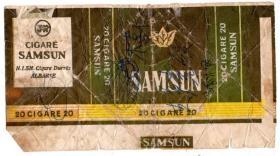外国早期烟标【SAMSUN牌香烟】横式20支