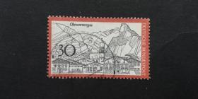 德国邮票（风光）：1970 The Town Oberammergau上阿玛高镇 1套1枚