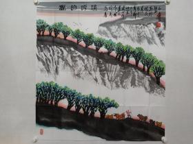 保真书画，秦德炎山水画一幅，尺寸96×89.5cm，齐派传人，湖北名家，湖北石首市美协主席。