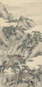 清 屈兆麟 海渥添筹图 60x123.5cm 绢本 1:1高清国画复制品