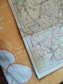 【中国分省地图 】精装本  根据抗日战争前申报地图绘制国内行政区域按新资料订正，第一版上海第二次印刷。