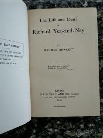 《The life and death of Richard Yea and Nay 》1900年英国爱丁堡出版 伦敦Morrell顶级装帧工坊 摩洛哥真皮half leather 私藏干净顶刷金漂亮厚重 无可挑剔 百年古旧书稀缺