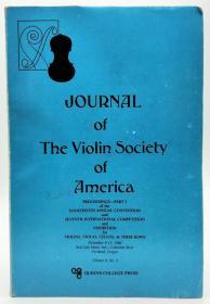 Journal of The Violin Society of America (Volume 8.No.3) 英文原版-《美国小提琴学会杂志（第8卷第3期）》