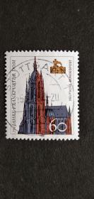 德国邮票（建筑/宗教）：1989 The 750th Anniversary of the Frankfurt Cathedral法兰克福大教堂诞辰750周年 1套1枚