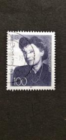 德国邮票（人物）：1991 The 100th Anniversary of the Birth of Nelly Sachs, Writer作家妮莉·萨克斯（Nelly Sachs）诞辰100周年1套1枚