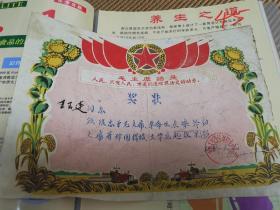 1966年奖状  小16开