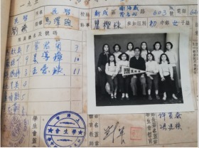 1951年上海民智中学初中女子篮球队合影