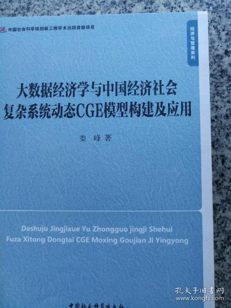 大数据经济学与中国经济社会复杂系统动态CGE模型构建及应用