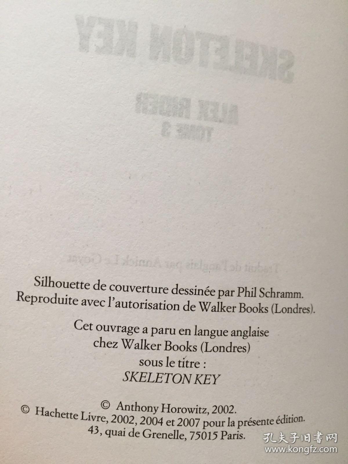 skelton key法文书（斯凯尔顿，安东尼·霍洛维茨）法文原版