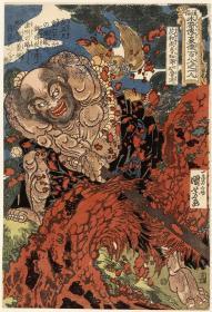 歌川国芳   水浒英雄-花和尚鲁智深  日本浮世绘版画  高精复制品