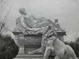 【百元包邮】《雕塑·杜塞尔多夫战争纪念馆》（Das Kriegerdenkmal in Düsseldorf） 1894年 木口木刻 木刻版画  纸张尺寸约41×28厘米 （编号M003864）