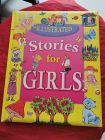 Illustrated Stories for Girls女孩绘本故事书 英文原版 书下角点点水渍！！