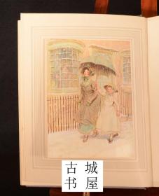 古籍，英国戏剧家、小说家巴里，J·M著作《上等街》休·汤姆森彩色插图，约1913年出版