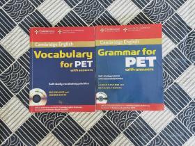 cambridge english vocabularyfor PET，cambridge english Grammar for PET(含3张光盘)