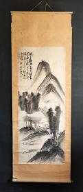 D1101：回流手绘山水图立轴(日本回流.回流老画.老字画)