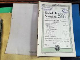 Solid RUBBER Sheathed Cables实心橡胶护套电缆          [1919英文原版 道林纸本]   英商久胜洋行钤印藏书