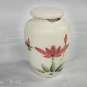 醴陵瓷瓶古董瓷器手绘釉下五彩小罐含大球泥摆件怀旧桌面茶叶罐