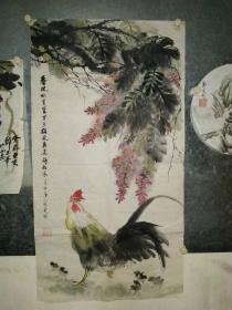 陕西老画家谢荣贵精品花鸟（春风低首紫罗兰...），看看紫藤的画功，既传统又见真功夫。