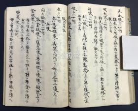 《新撰数目问答撮要》1册上下2卷全，日本老旧写抄本，明治36年，1903年僧浅井大溪写抄，明治37年，1904年诸冈扑道求之于浅井大溪，封底又题“山形文雄藏”，传承有序，佛教名目问答集，少见精美日文抄本。