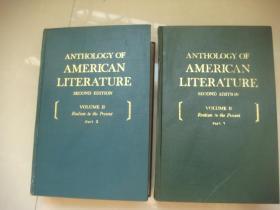 ANTHOLOGY OF AMERICAN LITERATURE (VOLUME 2):Realism to the Present   [Part 1,Part 2)  <美国文学选卷二：现实主义~现在  2册全>英文 布面精装小16开 布面精装厚 品相好 11.2CM厚
