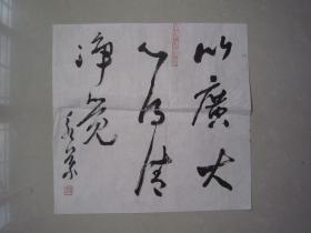 著名书法家--王泽中书法--平尺小品《以广大心 得清净觉》纸本软片、保真、