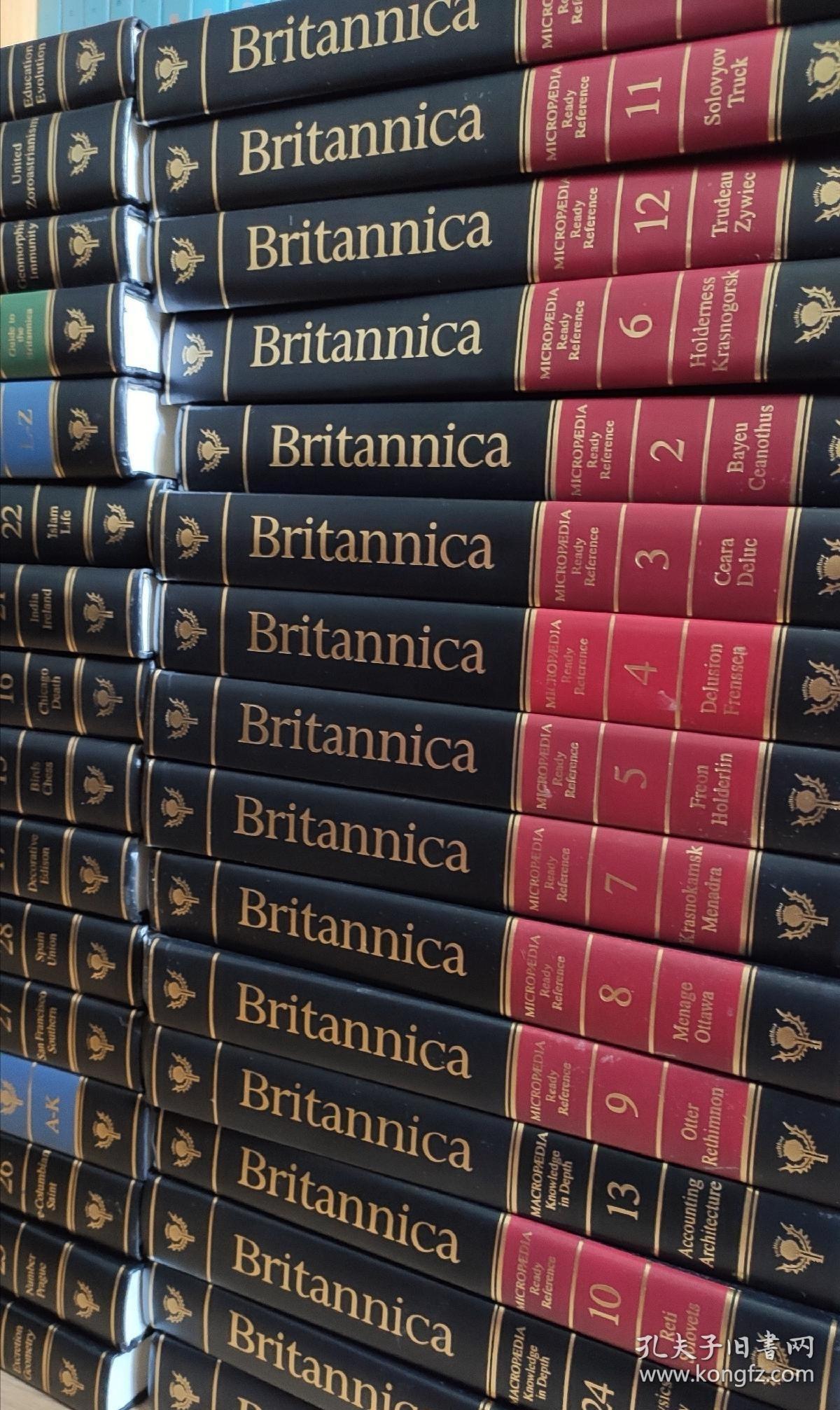 大英百科全书 Encyclopaedia Britannica 32册全套 1992年皮面收藏版竹节书脊书顶刷金限量编号
