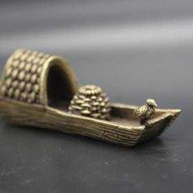 古玩杂项收藏复古小摆件小船香插特价包邮